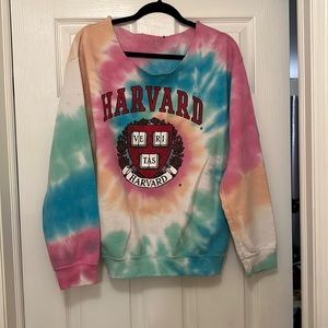 Harvard Tie-Dye Sweatshirt Size M.